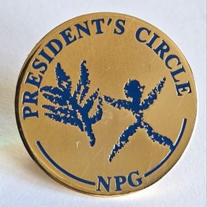 President's Circle NPG brooch pin gold tone blue enamel